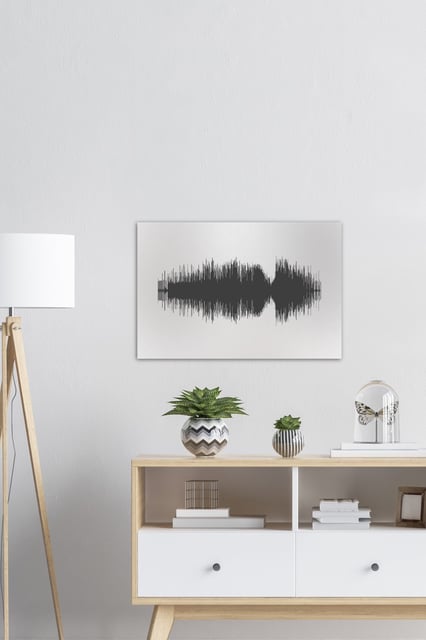Example sound wave art as hanged wall art