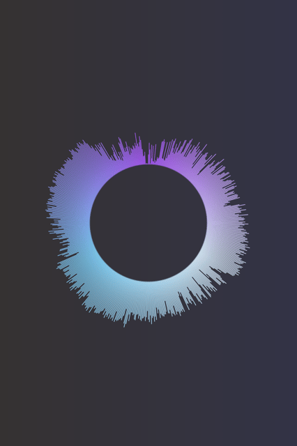 Example circle sound wave art with dark background