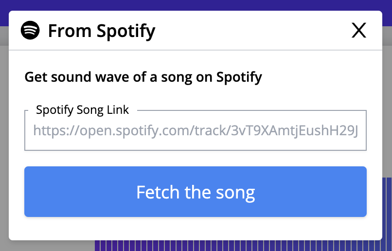 Spotify link form